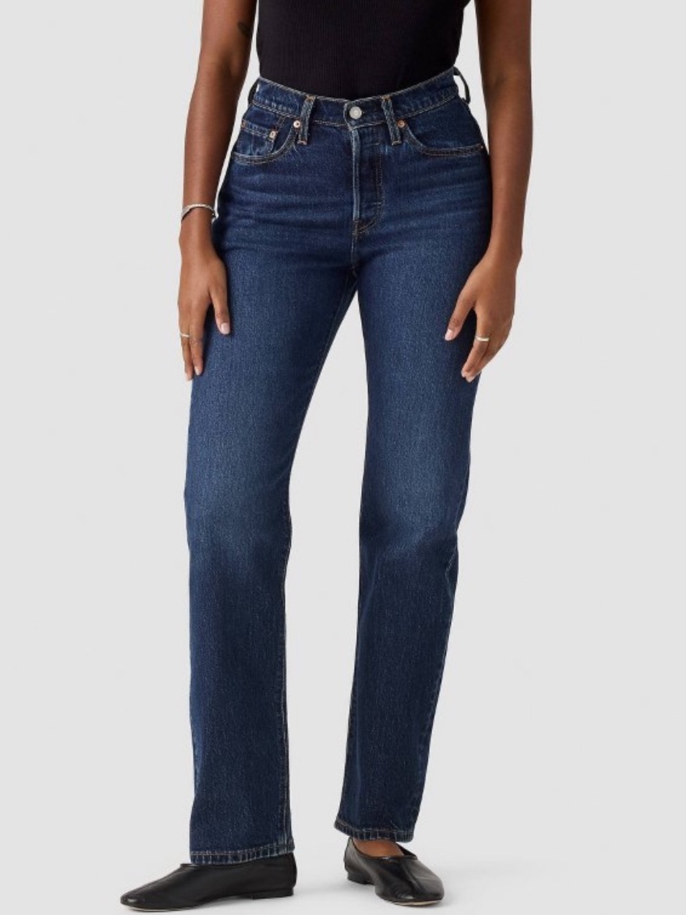 Levi’s 501 Curve High Rise Straight Leg Jeans Dark Indigo Wash 29x30 NWT Denim